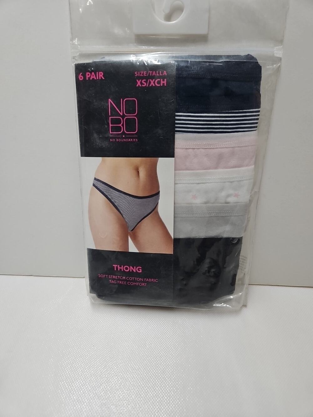 No Boundaries Women's Thong, 6 Pack